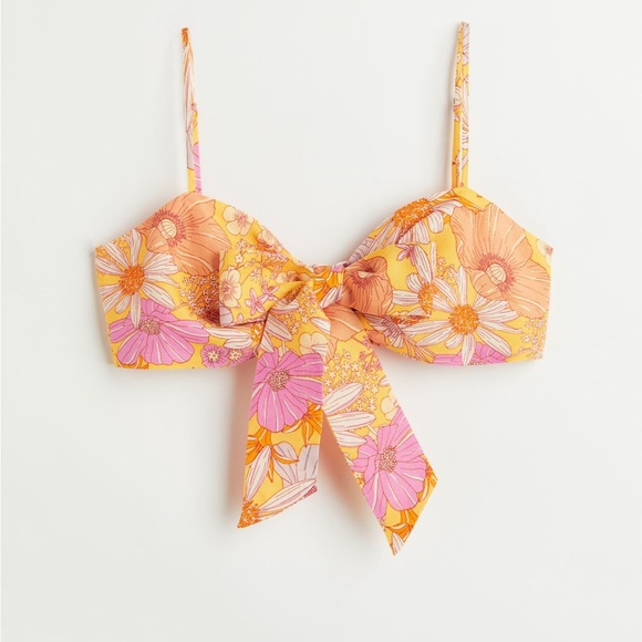 H&M Tie Front Floral Top - Picture 1 of 6